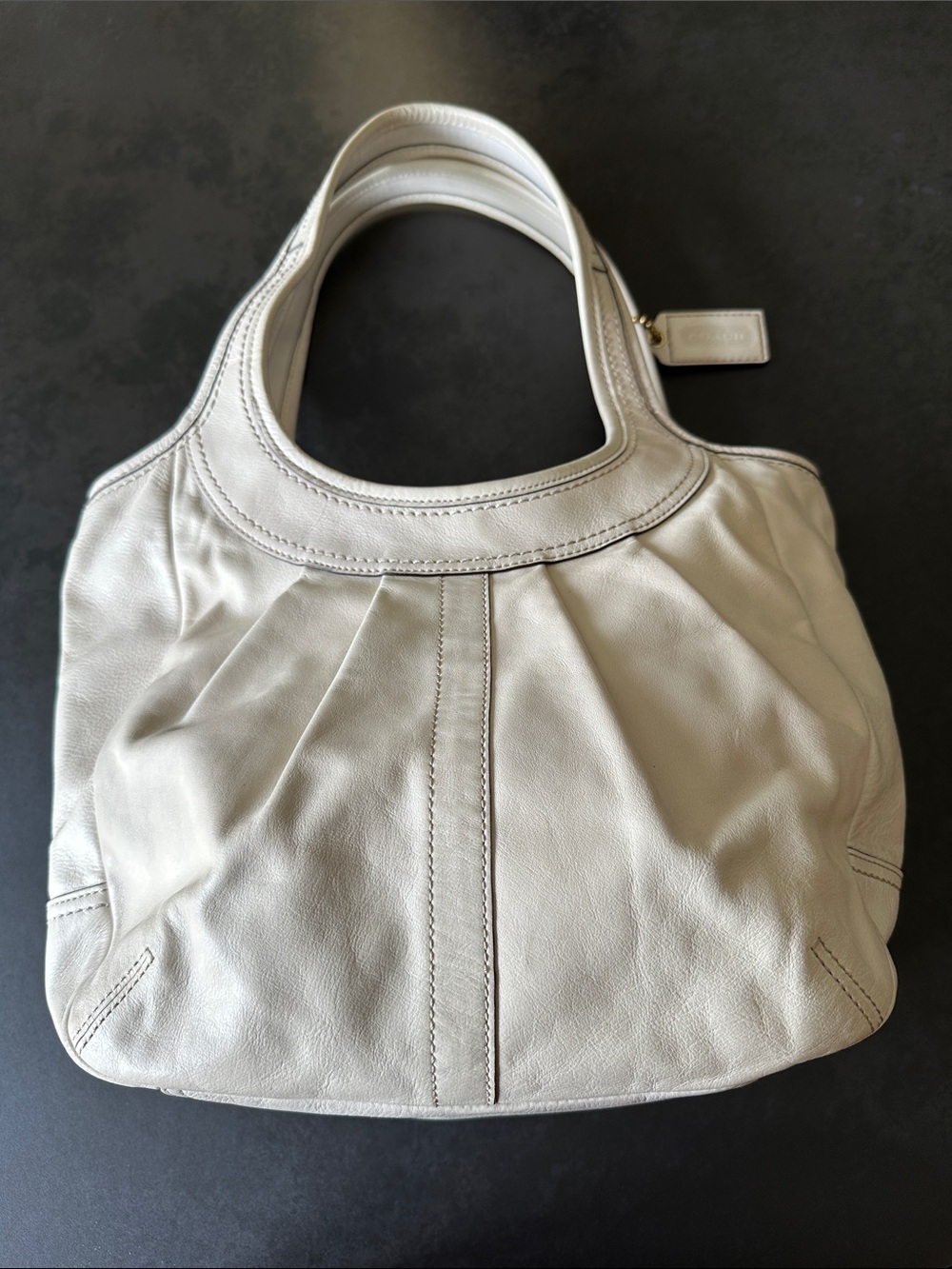 Coach Vintage Leather Shoulder Bag in Cream
